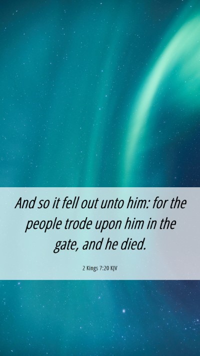 Picture 06 - 2 Kings 7:20 KJV Mobile Phone Wallpaper - And so it fell out unto him: for the people trode - Mobile Bible Verse Wallpaper