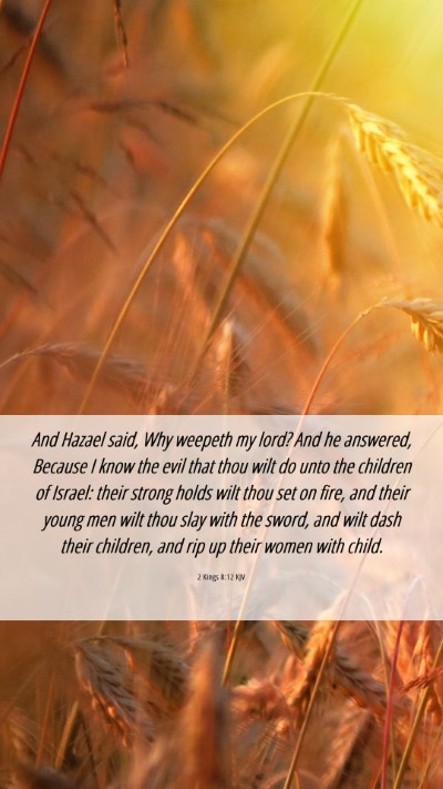 Picture 06 - 2 Kings 8:12 KJV Mobile Phone Wallpaper - And Hazael said, Why weepeth my lord? And he - Mobile Bible Verse Wallpaper