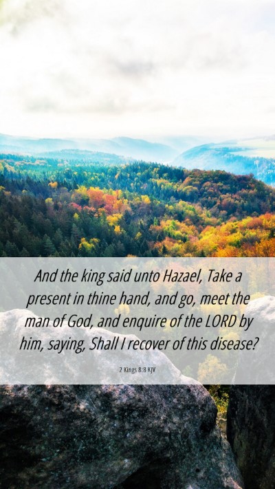 Picture 06 - 2 Kings 8:8 KJV Mobile Phone Wallpaper - And the king said unto Hazael, Take a present in - Mobile Bible Verse Wallpaper