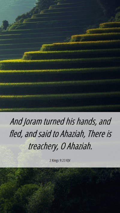Picture 06 - 2 Kings 9:23 KJV Mobile Phone Wallpaper - And Joram turned his hands, and fled, and said to - Mobile Bible Verse Wallpaper