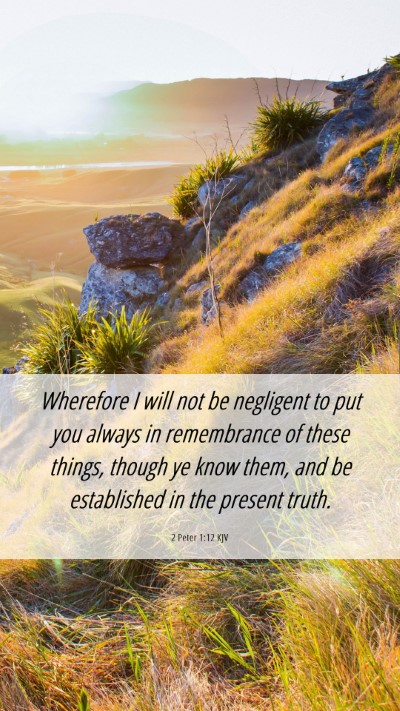 Picture 06 - 2 Peter 1:12 KJV Mobile Phone Wallpaper - Wherefore I will not be negligent to put you - Mobile Bible Verse Wallpaper