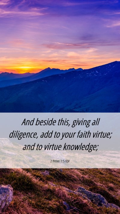 Picture 06 - 2 Peter 1:5 KJV Mobile Phone Wallpaper - And beside this, giving all diligence, add to - Mobile Bible Verse Wallpaper