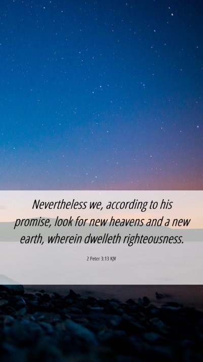 Picture 06 - 2 Peter 3:13 KJV Mobile Phone Wallpaper - Nevertheless we, according to his promise, look - Mobile Bible Verse Wallpaper