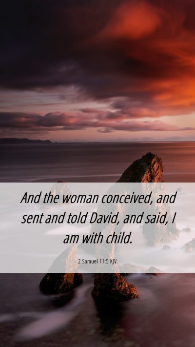 Picture 06 - 2 Samuel 11:5 KJV Mobile Phone Wallpaper - And the woman conceived, and sent and told David, - Mobile Bible Verse Wallpaper