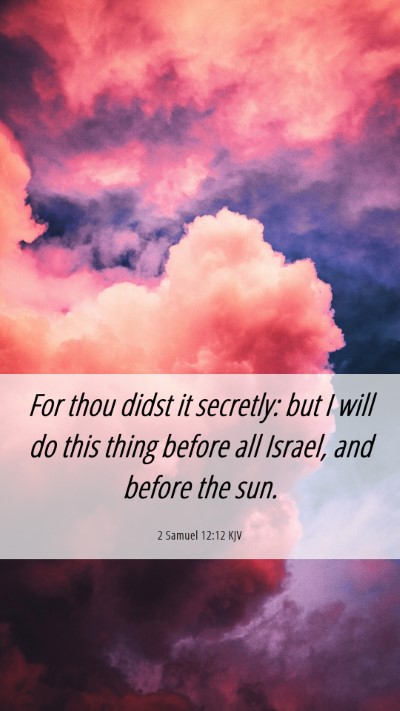 Picture 06 - 2 Samuel 12:12 KJV Mobile Phone Wallpaper - For thou didst it secretly: but I will do this - Mobile Bible Verse Wallpaper