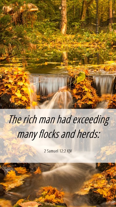 Picture 06 - 2 Samuel 12:2 KJV Mobile Phone Wallpaper - The rich man had exceeding many flocks and - Mobile Bible Verse Wallpaper