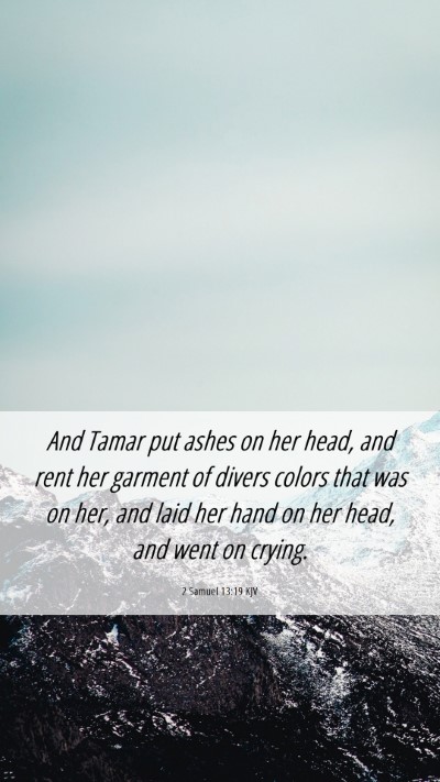 Picture 06 - 2 Samuel 13:19 KJV Mobile Phone Wallpaper - And Tamar put ashes on her head, and rent her - Mobile Bible Verse Wallpaper