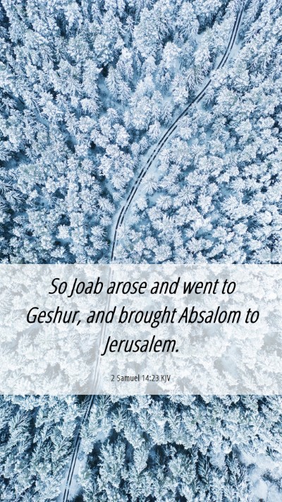Picture 06 - 2 Samuel 14:23 KJV Mobile Phone Wallpaper - So Joab arose and went to Geshur, and brought - Mobile Bible Verse Wallpaper