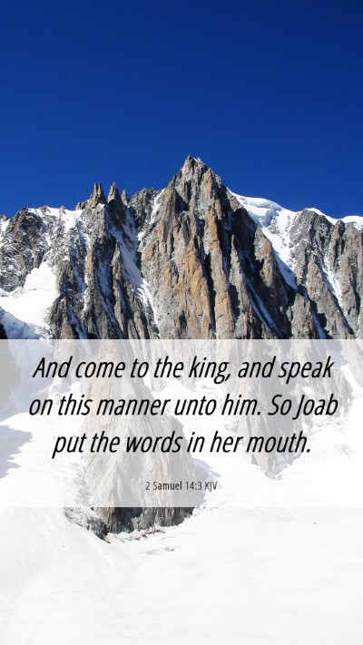 Picture 06 - 2 Samuel 14:3 KJV Mobile Phone Wallpaper - And come to the king, and speak on this manner - Mobile Bible Verse Wallpaper