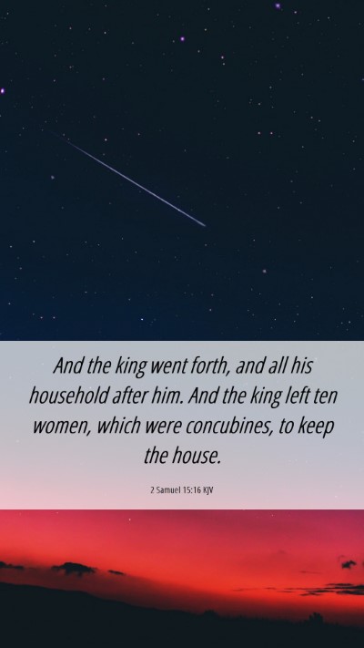 Picture 06 - 2 Samuel 15:16 KJV Mobile Phone Wallpaper - And the king went forth, and all his household - Mobile Bible Verse Wallpaper