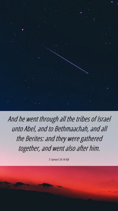 Picture 06 - 2 Samuel 20:14 KJV Mobile Phone Wallpaper - And he went through all the tribes of Israel unto - Mobile Bible Verse Wallpaper