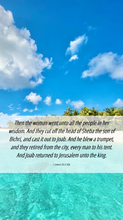 Picture 06 - 2 Samuel 20:22 KJV Mobile Phone Wallpaper - Then the woman went unto all the people in her - Mobile Bible Verse Wallpaper