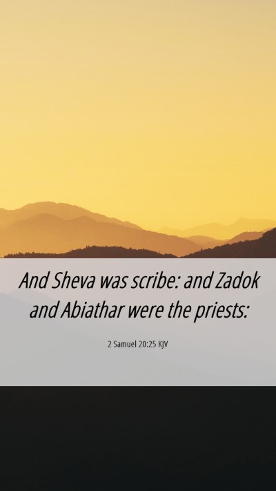 Picture 06 - 2 Samuel 20:25 KJV Mobile Phone Wallpaper - And Sheva was scribe: and Zadok and Abiathar were - Mobile Bible Verse Wallpaper