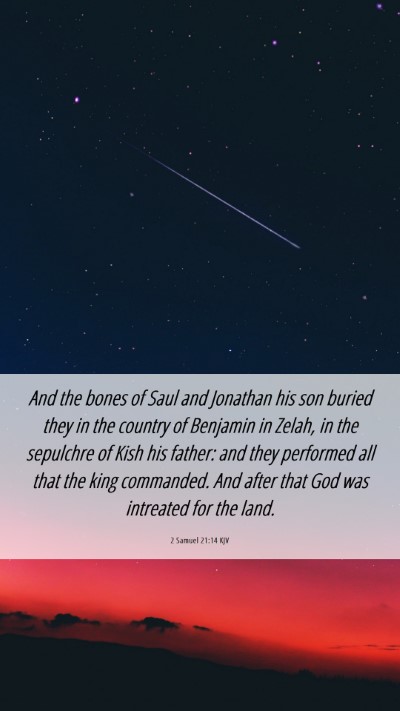 Picture 06 - 2 Samuel 21:14 KJV Mobile Phone Wallpaper - And the bones of Saul and Jonathan his son buried - Mobile Bible Verse Wallpaper