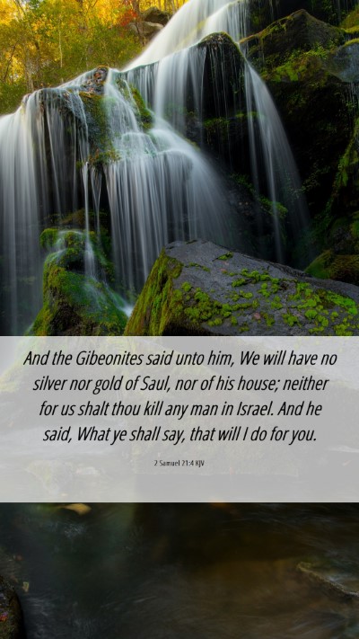 Picture 06 - 2 Samuel 21:4 KJV Mobile Phone Wallpaper - And the Gibeonites said unto him, We will have no - Mobile Bible Verse Wallpaper