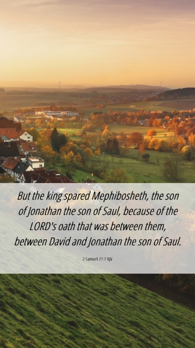 Picture 06 - 2 Samuel 21:7 KJV Mobile Phone Wallpaper - But the king spared Mephibosheth, the son of - Mobile Bible Verse Wallpaper