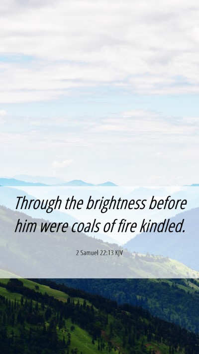 Picture 06 - 2 Samuel 22:13 KJV Mobile Phone Wallpaper - Through the brightness before him were coals of - Mobile Bible Verse Wallpaper