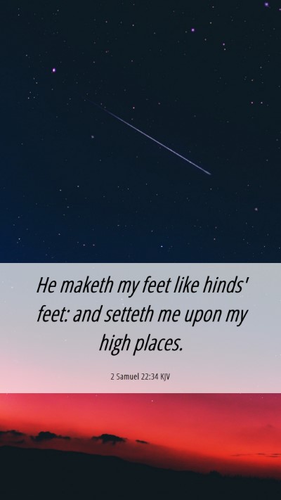 Picture 06 - 2 Samuel 22:34 KJV Mobile Phone Wallpaper - He maketh my feet like hinds' feet: and setteth - Mobile Bible Verse Wallpaper