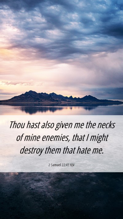 Picture 06 - 2 Samuel 22:41 KJV Mobile Phone Wallpaper - Thou hast also given me the necks of mine - Mobile Bible Verse Wallpaper