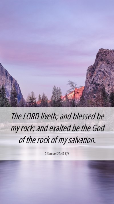 Picture 06 - 2 Samuel 22:47 KJV Mobile Phone Wallpaper - The LORD liveth; and blessed be my rock; and - Mobile Bible Verse Wallpaper