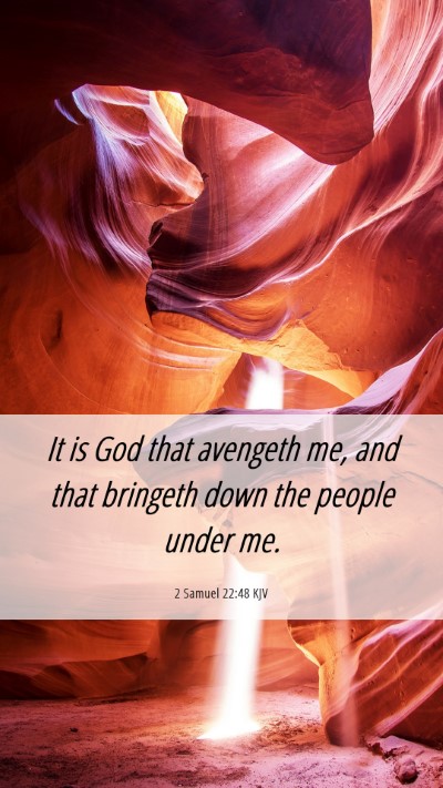 Picture 06 - 2 Samuel 22:48 KJV Mobile Phone Wallpaper - It is God that avengeth me, and that bringeth - Mobile Bible Verse Wallpaper