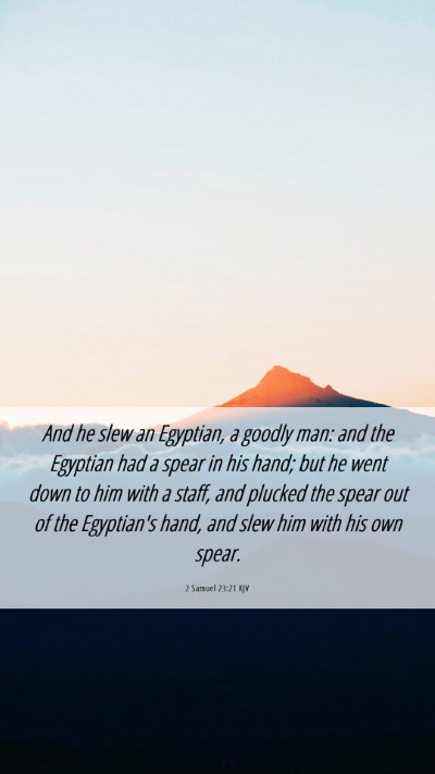 Picture 06 - 2 Samuel 23:21 KJV Mobile Phone Wallpaper - And he slew an Egyptian, a goodly man: and the - Mobile Bible Verse Wallpaper