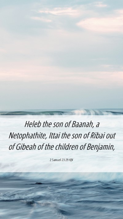 Picture 06 - 2 Samuel 23:29 KJV Mobile Phone Wallpaper - Heleb the son of Baanah, a Netophathite, Ittai - Mobile Bible Verse Wallpaper