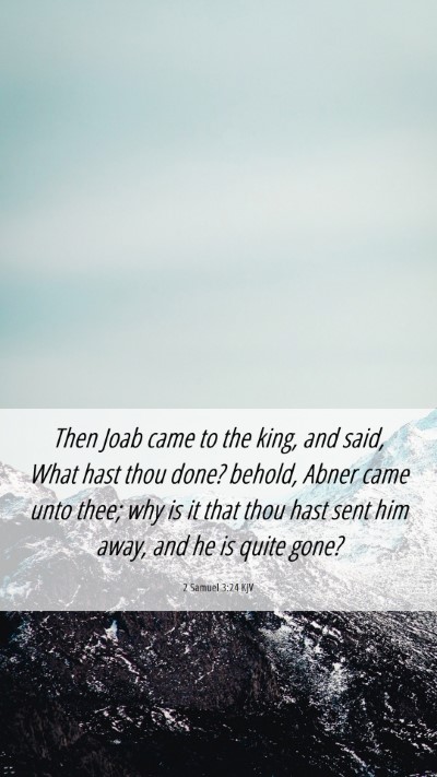 Picture 06 - 2 Samuel 3:24 KJV Mobile Phone Wallpaper - Then Joab came to the king, and said, What hast - Mobile Bible Verse Wallpaper