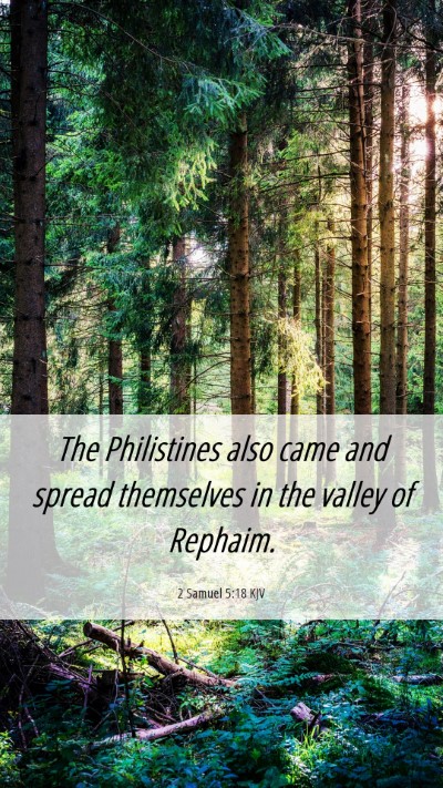 Picture 06 - 2 Samuel 5:18 KJV Mobile Phone Wallpaper - The Philistines also came and spread themselves - Mobile Bible Verse Wallpaper