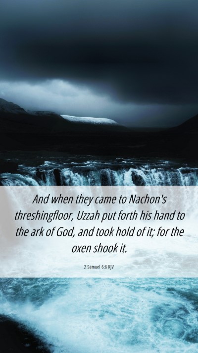 Picture 06 - 2 Samuel 6:6 KJV Mobile Phone Wallpaper - And when they came to Nachon's threshingfloor, - Mobile Bible Verse Wallpaper
