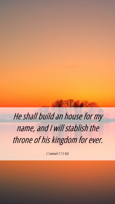 Picture 06 - 2 Samuel 7:13 KJV Mobile Phone Wallpaper - He shall build an house for my name, and I will - Mobile Bible Verse Wallpaper