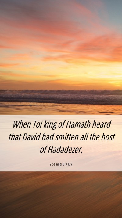 Picture 06 - 2 Samuel 8:9 KJV Mobile Phone Wallpaper - When Toi king of Hamath heard that David had - Mobile Bible Verse Wallpaper