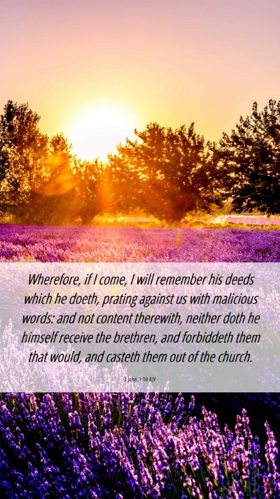 Picture 06 - 3 John 1:10 KJV Mobile Phone Wallpaper - Wherefore, if I come, I will remember his deeds - Mobile Bible Verse Wallpaper