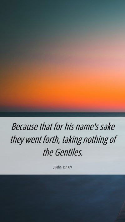 Picture 06 - 3 John 1:7 KJV Mobile Phone Wallpaper - Because that for his name's sake they went forth, - Mobile Bible Verse Wallpaper