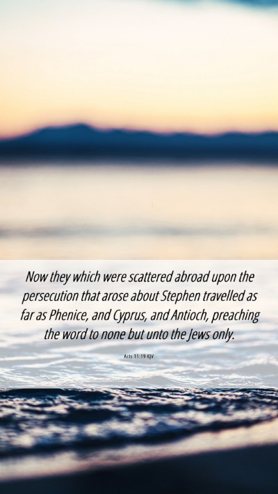 Picture 06 - Acts 11:19 KJV Mobile Phone Wallpaper - Now they which were scattered abroad upon the - Mobile Bible Verse Wallpaper
