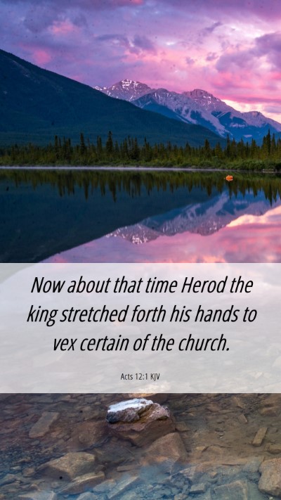 Picture 06 - Acts 12:1 KJV Mobile Phone Wallpaper - Now about that time Herod the king stretched - Mobile Bible Verse Wallpaper