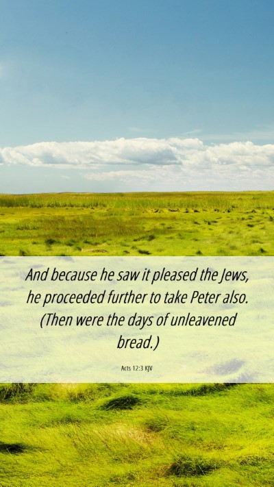 Picture 06 - Acts 12:3 KJV Mobile Phone Wallpaper - And because he saw it pleased the Jews, he - Mobile Bible Verse Wallpaper