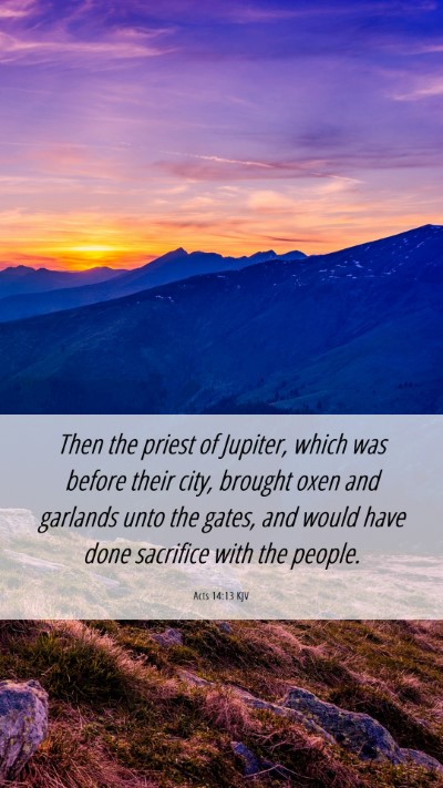 Picture 06 - Acts 14:13 KJV Mobile Phone Wallpaper - Then the priest of Jupiter, which was before - Mobile Bible Verse Wallpaper