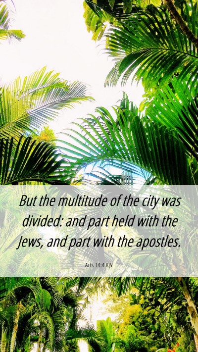 Picture 06 - Acts 14:4 KJV Mobile Phone Wallpaper - But the multitude of the city was divided: and - Mobile Bible Verse Wallpaper