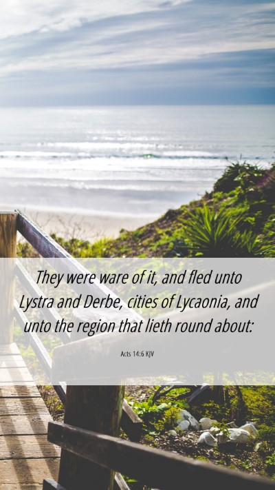 Picture 06 - Acts 14:6 KJV Mobile Phone Wallpaper - They were ware of it, and fled unto Lystra and - Mobile Bible Verse Wallpaper