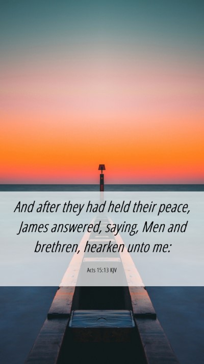 Picture 06 - Acts 15:13 KJV Mobile Phone Wallpaper - And after they had held their peace, James - Mobile Bible Verse Wallpaper