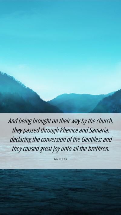 Picture 06 - Acts 15:3 KJV Mobile Phone Wallpaper - And being brought on their way by the church, - Mobile Bible Verse Wallpaper