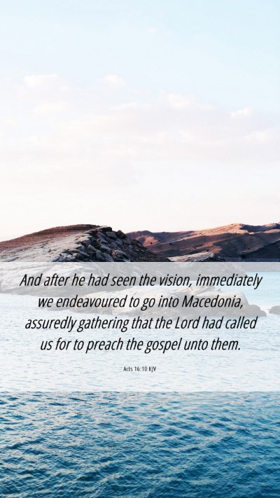 Picture 06 - Acts 16:10 KJV Mobile Phone Wallpaper - And after he had seen the vision, immediately we - Mobile Bible Verse Wallpaper