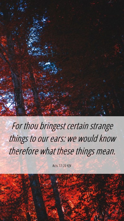 Picture 06 - Acts 17:20 KJV Mobile Phone Wallpaper - For thou bringest certain strange things to our - Mobile Bible Verse Wallpaper