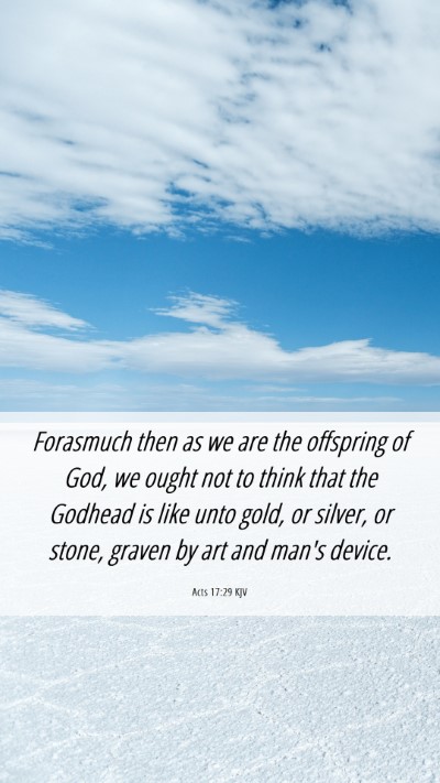Picture 06 - Acts 17:29 KJV Mobile Phone Wallpaper - Forasmuch then as we are the offspring of God, we - Mobile Bible Verse Wallpaper