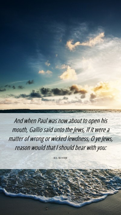 Picture 06 - Acts 18:14 KJV Mobile Phone Wallpaper - And when Paul was now about to open his mouth, - Mobile Bible Verse Wallpaper