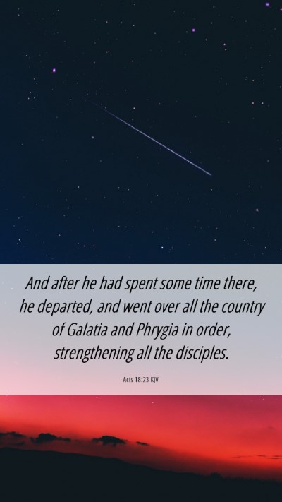 Picture 06 - Acts 18:23 KJV Mobile Phone Wallpaper - And after he had spent some time there, he - Mobile Bible Verse Wallpaper