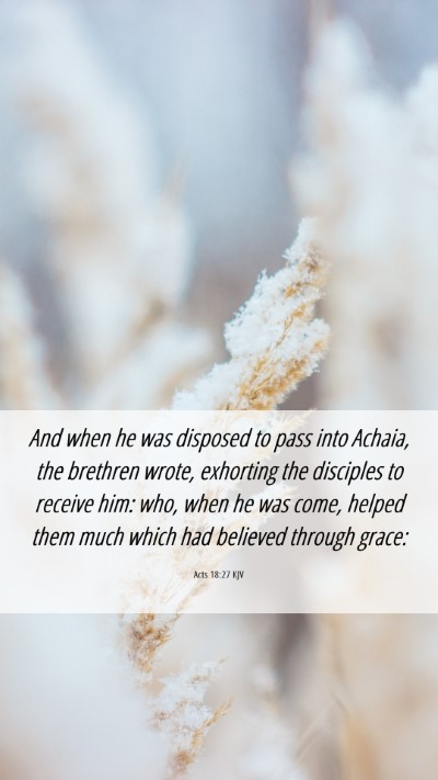 Picture 06 - Acts 18:27 KJV Mobile Phone Wallpaper - And when he was disposed to pass into Achaia, the - Mobile Bible Verse Wallpaper