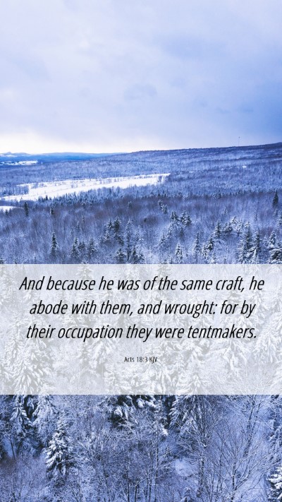 Picture 06 - Acts 18:3 KJV Mobile Phone Wallpaper - And because he was of the same craft, he abode - Mobile Bible Verse Wallpaper