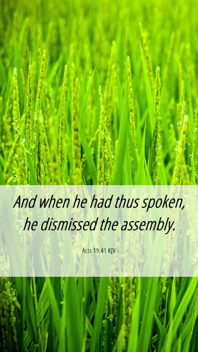 Picture 06 - Acts 19:41 KJV Mobile Phone Wallpaper - And when he had thus spoken, he dismissed the - Mobile Bible Verse Wallpaper